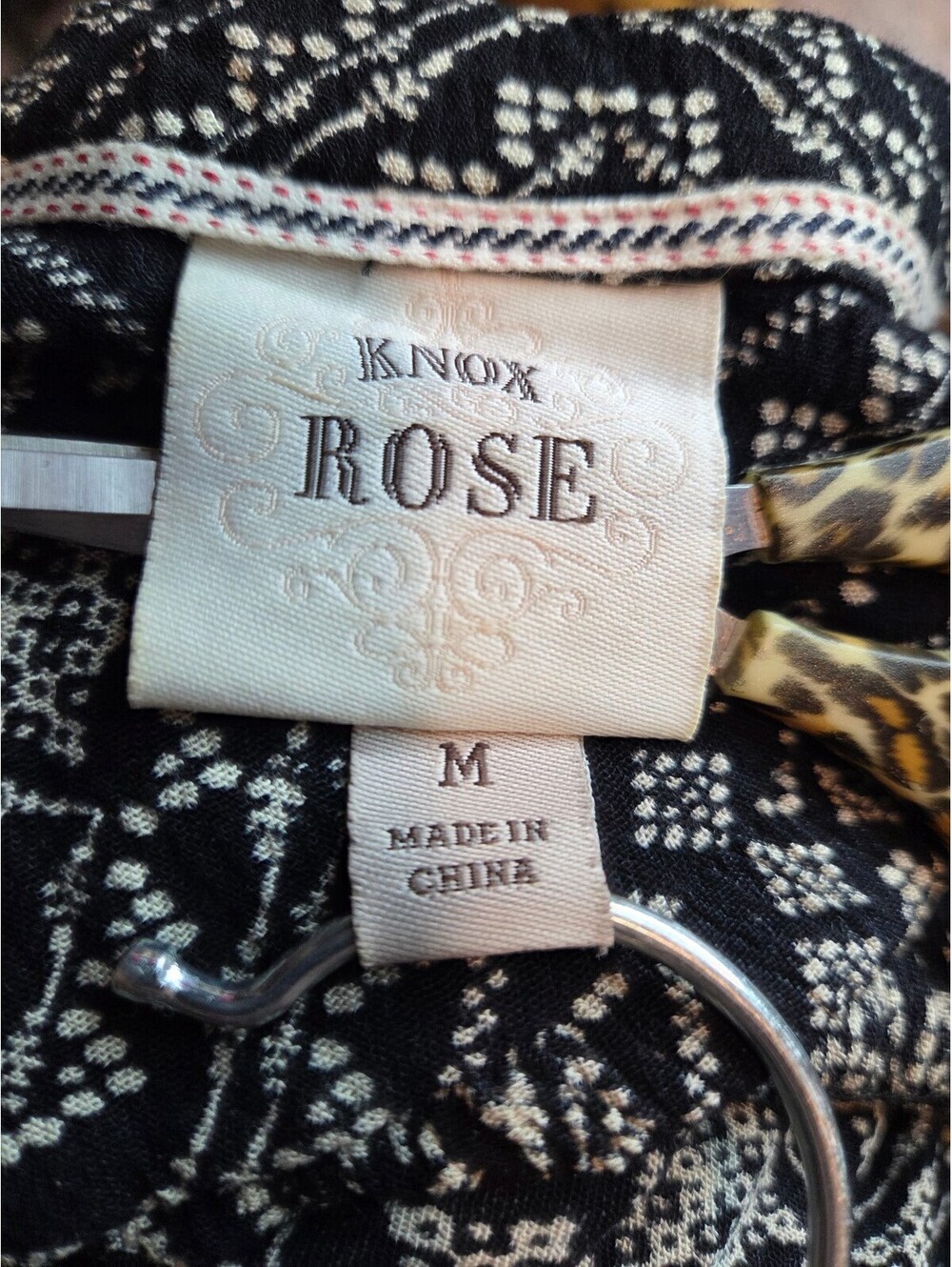 Knox Rose Black and White Patterned Button-Up Dress Medium - Picture 4 of 4